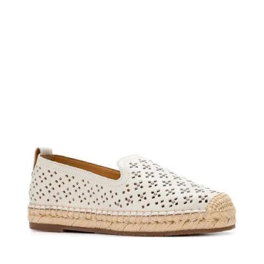 Patricia Nash Elena Studded Floral Eyelet Leather Jute  Espadrille Sandals